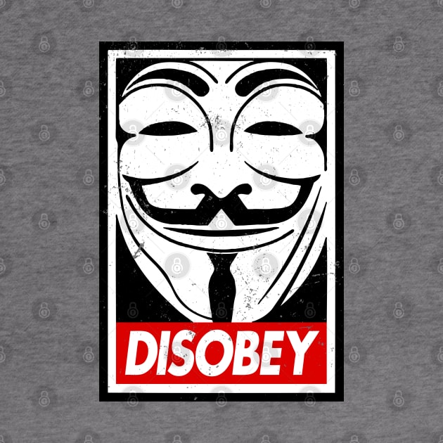 V For Vendetta Guy Fawkes Mask Disobey by CultureClashClothing